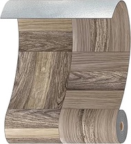 WIFEA Vinyl Flooring Roll, Vinyl Plank Flooring 23.6"x 393.7"/64 Sq.Ft, Unique Oak Texture Wear and 