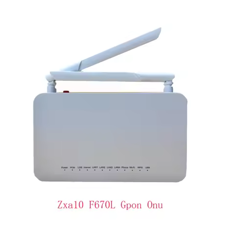 ZTE New Zxa10 F670L Gpon Onu FTTH Fiber Optic Terminal 4GE 1 TÖPFE USB WiFi 24GHz 5GHz English Versi