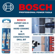 BOSCH EXPERT Hex-9 Hard Ceramic Drill Bit & Multi Construction Drill Bit 6mm SET