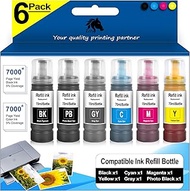 Compatible Replacement for Epson 552 Ink Refill Bottles 6 Pack, ET Premium T552920 High Capacity Bot