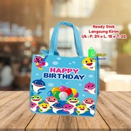 Children's Birthday Bag/Goodie Bag Fits Bento Baby Shark - Ready To Send