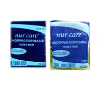 NUR CARE Disposable Underpad Economy 75cm X75cm/ 60cm X 90cm