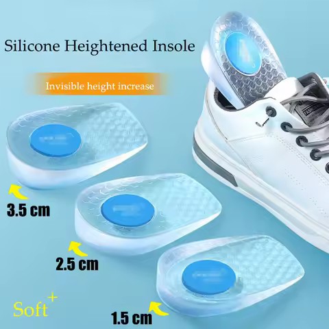 Silicone Height Increase Insoles for Men Women Shoes Inserts Invisible Heightening Insoles for Shoes