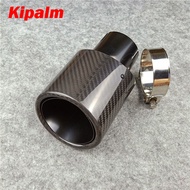 Oval Outlet Real Carbon Fiber Exhaust Tip Black SUS304 Muffler Tail Pipe for Lexus IS250 IS300