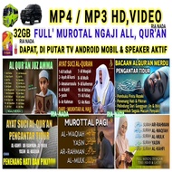 FLASHDISK 32GB MP4 MP3 MUROTAL ALQURAN BONUS SHOLAWATAN HD VIDEO UNTUK TV MOBIL SPEAKER AKTIF