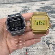 CASIO DIGITAL A168XESG-9A GOLD /A168XES-1B SILVER fashionable digital watch with a metallic case and