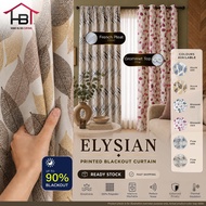 [HOMEBLIND] Elysian Printed Blackout Curtain / Langsir Siap Jahit Blackout 90% Cangkuk/Ring