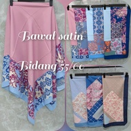 TUDUNG LABUH  / TUDUNG BAWAL SATIN MATE BERCORAK ABSTRAK BIDANG 55 / 60