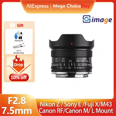 SG Image 7.5mm F2.8 Wide Angle Fisheye Manual Lens for Sony E Nikon Z Canon EOS R RF EOS M Sigma Lei
