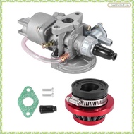 [J X Q K] Carburetor  Carby + Red Air Filter + Stack For 2 Stroke 47Cc 49Cc  Parts Mini Moto Kids At