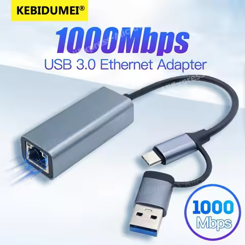 1000Mbps USB A C RJ45 Network Card USB Lan RJ45 Wired Ethernet Adapter for MacBook PC Laptop Windows