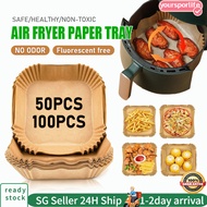 【SG STOCK】50/100pcs AirFryer Baking Paper Air Fryer Paper Airfryer Disposable Paper Liner Kitchen No
