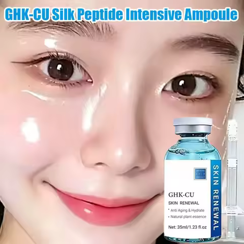 GHK‑Cu Blue Copper Silk Peptide Ampoule Serum Firming Revitalizing Repair Skin Barrier Boost Skin El