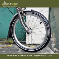 Schwalbe Marathon 16" x 1.35 (349) Wired Tyres for Brompton Bicycle Parts &amp; Accessories