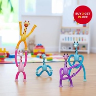 Giraffe Stretch Toy with Suction Cup - Silent Sensory Game for Family Bonding and On-the-Go Play  Ma