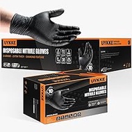 UYKKE 10mil Nitrile Gloves Thick,Industrial Disposable Gloves with Diamond Textured,Heavy Duty Mechanic Gloves,Latex Free