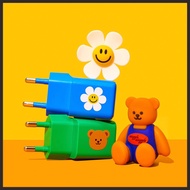 Wiggle Wiggle Cute Character Fast Charger | 30W Dual Port USB C & Power Delivery Wall Adapter | Trav