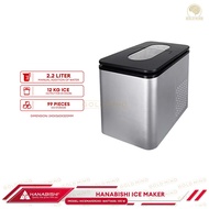 Hanabishi Ice Maker Machine Countertop,  9 Bullet Ice Ready 10min, 12kg in 24 hours, with Scoop and 