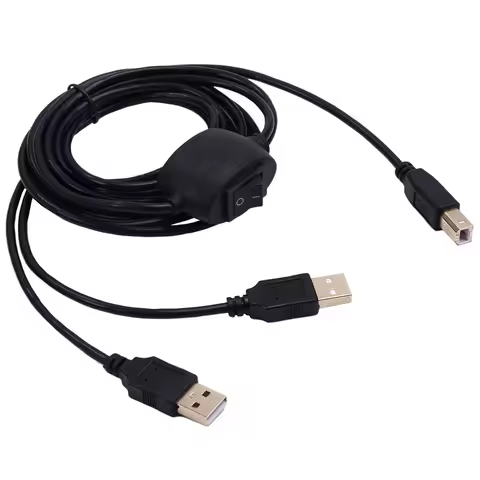 2 In 1 Printer Cable USB A To B Male To Male Printer Cable For Hp Canon Samsung Printer Splitter For