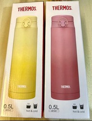 專櫃購入 Thermos 膳魔師 不鏽鋼真空保溫瓶 500ml (0.5L) 漸層粉/漸層黃 ［盒損］