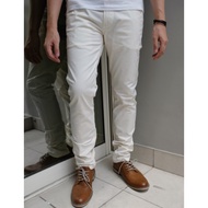 Slimfit Chino Pants Beige Cream Long Pants