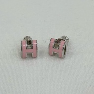 HERMES愛馬仕mini pop耳環粉紅色