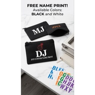 CUSTOMIZED BLACK CANVAS POUCH WALLET (4x5 inches)