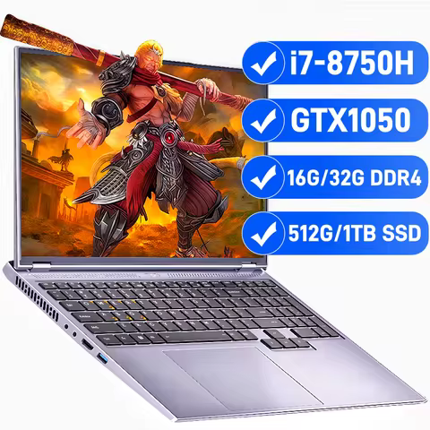 16.1" intel core i7-8750H GTX1050 gaming laptops portable notebook computer pc 32GB DDR4 1TB windows