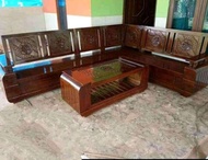 Kursi ruang tamu sofa minimalis modern kayu jati   Kursi tamu sudut ruang minimalis dari kayu Jati