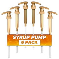 6-Pack Coffee Syrup Pump Dispenser - 11.54" Coffee Syrup Pumps for Coffee Bar, Fits Various 25.4 oz 