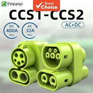 EVqiaoyi CCS1 to CCS2 Active Adapter AC 32A DC 400A 1000V Charger Connector SAE j1772 to IEC62196 Ty
