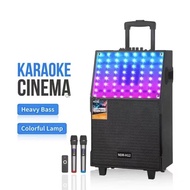 NDR-H12 TWS Wireless Bluetooth V5.3 Portable Trolley Speaker / Super Bass / LED Light / FM Radio / A