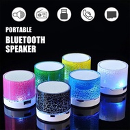 A9 Mini Portable Bluetooth Speaker Colorful LED Light USB Cylindrical MP3 Wireless Audio Subwoofer Rechargeable Suitable For Phone