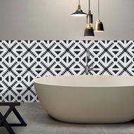 196 * 8 inches PVC Waterproof Self-adhesive 3D Black White Tile Wallpaper Roll Wall Floor Contact Pa