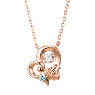 【Direct from Japan】[Ariel Dancing Stone Necklace Disney Princess Silver 925 Cubic Zirconia Heart She