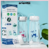 ORIENTLIIY Feeding Bottle Set, with Straw Brush 8oz/240ml Hands-Free Baby Bottle, Self-Feeding Gravi