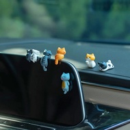 6pcs PVC Cartoon Cat Figurines for Car Dashboard, Plant Pots, and Screen Edge Decor BU3O