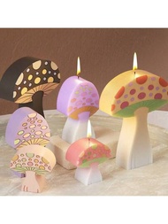 1個蘑菇形狀香薰蠟矽膠模具，三維蘑菇石膏裝飾模具。
