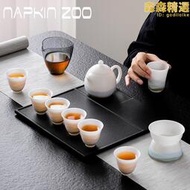 NZ陶瓷茶具套組冰種玉瓷功夫茶壺茶杯泡茶高檔輕奢禮盒裝商務茶具