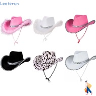 LEETERUN Cowgirl Hat Women Fashion Cosplay Costume Party Performance Sequin Cowgirl Hats