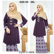 KURUNG RIAU WARNA PURPLE SIZE XS - 5XL