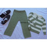 Youngstorecom Children's Knitted Button BLASTER SWEATER Suit And Children's Knitted Culottes Pants A