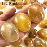 1pc Golden Healer Quartz Palm Stone Golden Healer Quartz Worry Stone Yellow Quartz Palm Stone Crysta