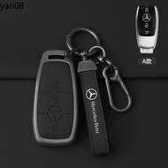 For Mercedes Benz A C E G S Class CLE GLA GLS Zinc Alloy Metal Leather Car Key Case Cover Shell For 
