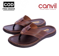 Sandal Japit pria Canvil / Sandal Kulit Carvil Pria Terlaris / Sandal Kulit Kickers Pria Casual