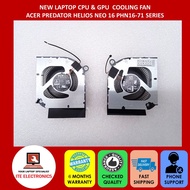 NEW ACER PREDATOR HELIOS NEO 16 PHN16-71 SERIES LAPTOP CPU & GPU COOLING FAN