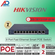 SWITCH POE HIKVISION DS-3E1310P-EI/M 8 PORT 2 UPLINK SMART MANAGEMENT