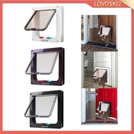 [Lovoski2] Pet Door Cat Dog Flap Door Lockable Corridor Window Gate Kitten Gate for Interior Exterio