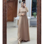 Thalita Dress Gamis Brokat Tile Kombinasi Satin Terbaru Modern Baju Kondangan Engagement Wisuda Simp