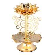 2Pcs Chủ Lotus Vàng Diwali Diya Đèn Ấn Độ Đứng Brass Đèn trang trí hoa Dầu Chủ Sở Hữu Tealight Pha L